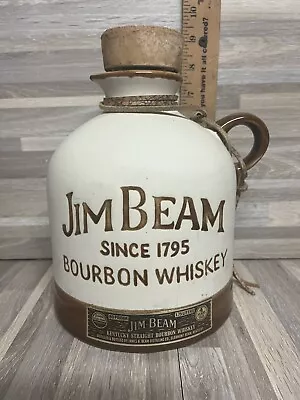 Vintage Jim Beam Bourbon Whiskey Jug Decanter With Cork & Label 1981 EMPTY • $67.66