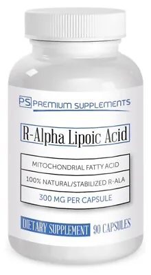 R-Alpha Lipoic Acid 300MG Of Pure ALA 90 Count. ((((MAX Strength))))  BEST VALUE • $34.98