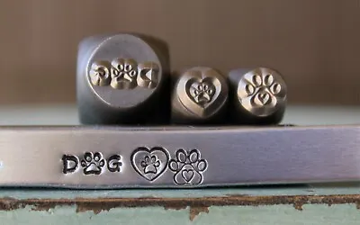 SUPPLY GUY Dog Word & Dog Paws Metal Punch Design 3 Stamp Set - SSGCH398399404 • $30