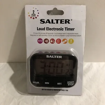 Salter Digital Kitchen Timer Countdown Loud Beeper Self Standing & Magnetic NEW • £10