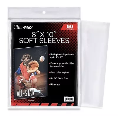 50 Ultra Pro 8  X 10  Soft Photo Sleeves 8x10 Acid Free No PVC Clear Poly 82321 • $9.99