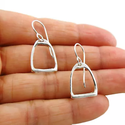Horse Stirrup 925 Sterling Silver Riding Tack Earrings In A Gift Box • $31.56