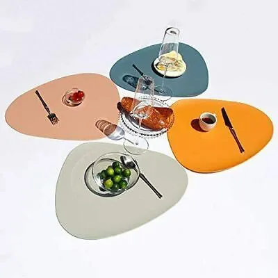 4pcs PU Leather Placemats Set Table Mats Dining Waterproof Washable Coasters NEW • $11.10