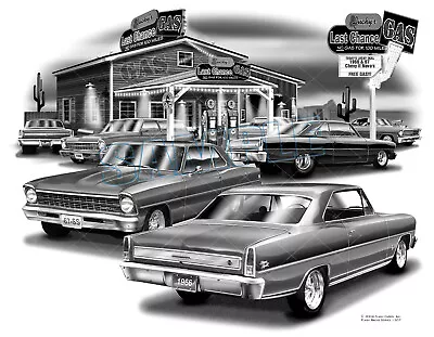 Chevy Nova Ii 1966 1967  Muscle Car Art Print #1307  Free Usa Shipping  • $24.99