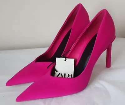 £25 • Buy New ZARA Magenta Pink Pointed Toe Stiletto Court Shoes SIZE 40