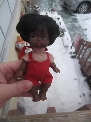 Vintage African American Doll Made In Hong Kong 6.5  Plastic With Vinyl Face • $14.99