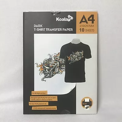 KOALA Premium Inkjet Iron On T Shirt Transfer Paper For Dark Fabrics A4 7sheets • £8