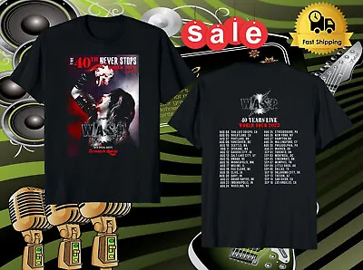 Tour 2023 Wasp T-Shirt 40th World Stops Black Gift Fan World Sleeve Concert • $12.99