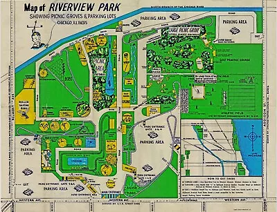 Map Of Riverview Park Chicago 1940 Repro 8 X 10 • $3.50