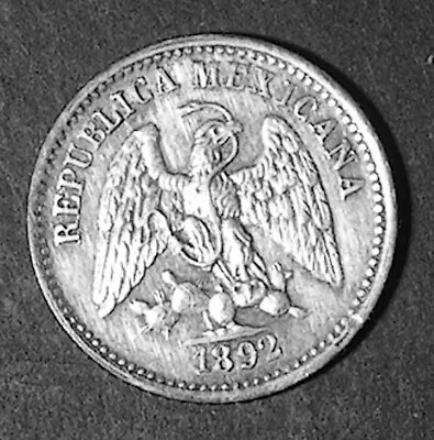 Mexico 1892 MoM 5 Centavos - Silver (1.3 G 15 Mm) KM#398.7 • $0.99