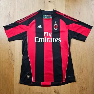 Ac Milan Italy 2010/2011 Home Football Shirt Jersey Adidas Size Medium Adult • £49.99