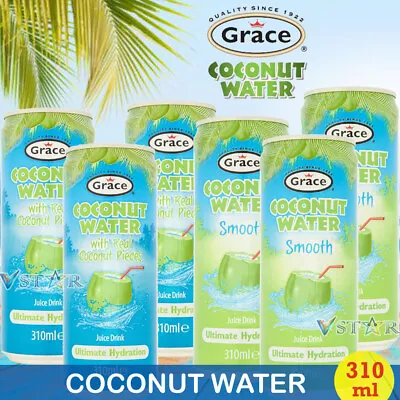 GRACE COCONUT WATER Juice Drinks With REAL COCONUT PIECES & SMOOTH 310ML • £12.48