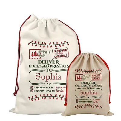 £8.99 • Buy Personalised Santa Sack Father Christmas Bag Present Xmas Stocking Gift Delivery