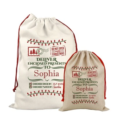 £8.99 • Buy Personalised Santa Sack Father Christmas Bag Present Xmas Stocking Gift Delivery
