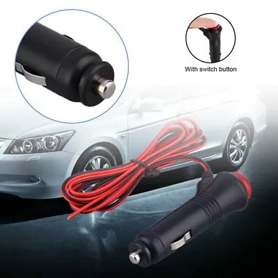 12V/24V Wire Male Car Cigarette Lighter Socket Plug Connector On Off Switch 1.5m • £4.12