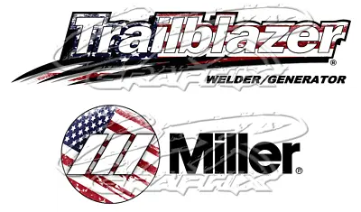 Usa Flag Miller Welder Trailblazer - Matte Decal Sticker - Set Of 4 Decals • $26.95