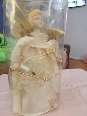 Vintage Angel Christmas Tree Topper Porcelain Head 10 Lights 9” Parts Only • $12