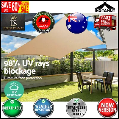 $145.70 • Buy Instahut 6x6m 280gsm Shade Sail Sun Shadecloth Canopy Square Heavy Duty Canopy