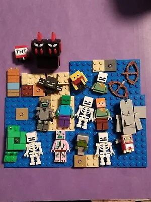 Legos Minifigures MINECRAFT LOT Of 9 + Parts & Accessories LOOK READ Carefully  • $8