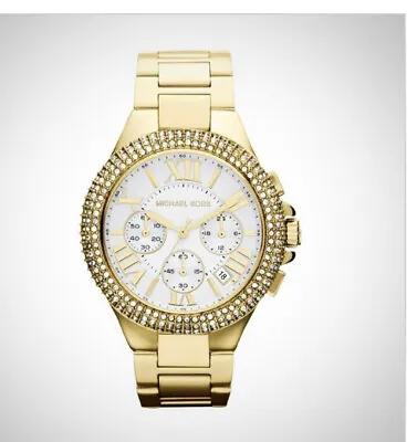 Michael Kors Glitz Gold Stainless Steel Ladies Watch - Gold RRP £360 • $248.67