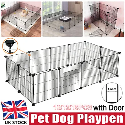 10/12/16 Metal Pet Cage Playpen Dog Cat Rabbit Play Pen Wire Run Fence Enclosure • £16.99