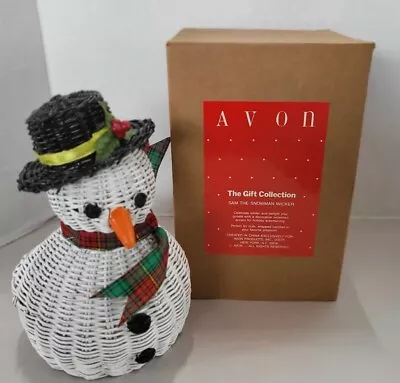 Vintage Avon The Gift Collection Sam The Snowman Wicker In Original Box • $12.50