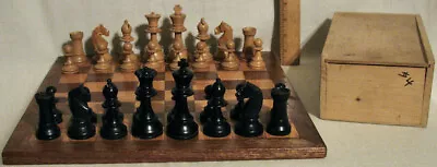 $69.95 • Buy MCM VINTAGE HAND CARVED WOOD CHESSMEN  MADE In FRANCE By LARDY