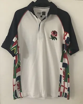 England Rugby Polo Shirt Nation Team Size Medium Cotton Traders Thick Cotton • £25