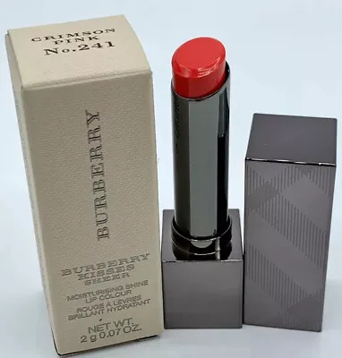 $14.60 • Buy Burberry Kisses Sheer Moisturising Shine Lip Colour CRIMSON PINK #241 New Box
