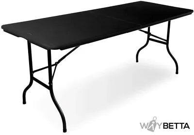 £59.95 • Buy 6ft Folding Trestle Table Portable Catering Camping Picnic BBQ Party Table Black