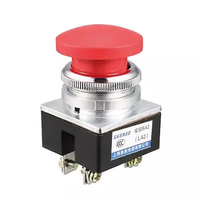 Push Button Switch Red Momentary AC 380V 5A Pushbutton Switches 30mm Panel Mount • $14.58