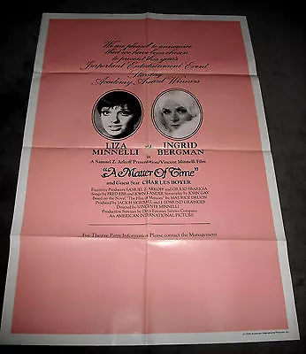 1976 A Matter Of Time Liza Minelli & Ingrid Bergman Vintage / Original  • $9.95