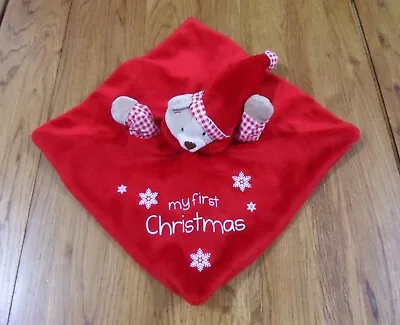 TJM MY 1st CHRISTMAS TEDDY BEAR BABY COMFORTER BLANKIE SOOTHER • £4