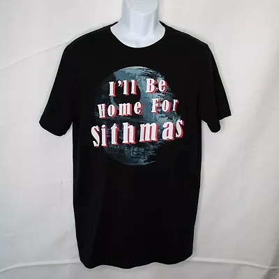 Star Wars Christmas T Shirt Mens Large L Black Funny Holiday Death Star M03X • $5.69