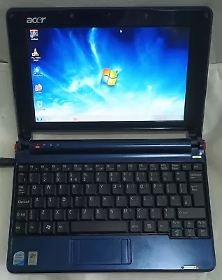 Acer Aspire One ZG5 TWO Netbooks One Working One For Spares Blue/White Windows 7 • £80