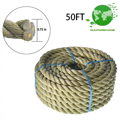 50' Twisted Promanila Unmanila Twisted 3strand Lightweight Synthetic Rope Marine • $35.51