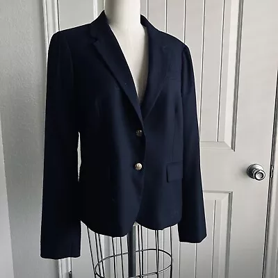 J Crew Schoolboy Navy Blue Wool Blazer Jacket Sz 12 Gold Buttons • $36.96