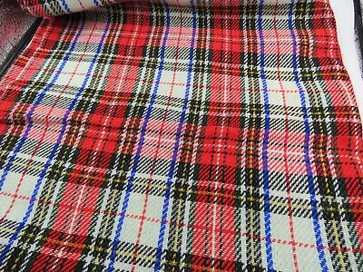 Stewart Dress Modern Tartan Plaid Check Fabric Wool 46x54 Clothes Sew Quilt Craf • $29.99