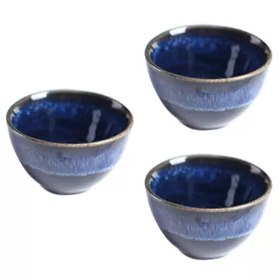 3pcs Japanese Ceramic Blue Cups For Tea Or Coffee • £14.19