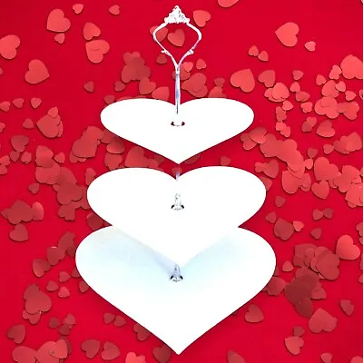 Three Tier Heart Shaped Cake Stands - Two Sizes And Many Colour Choices • £29.26