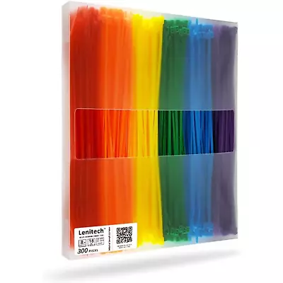  8 Inch Multi-Purpose Assorted Colored Cable Zip Ties 300 Pieces Colorful • $19.99