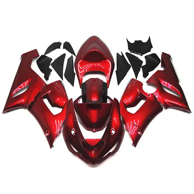 For Kawasaki Bodywork Gloss Red Fairings Kits Ninja ZX6R ZX636C 2005 2006 05 06 • $454.95