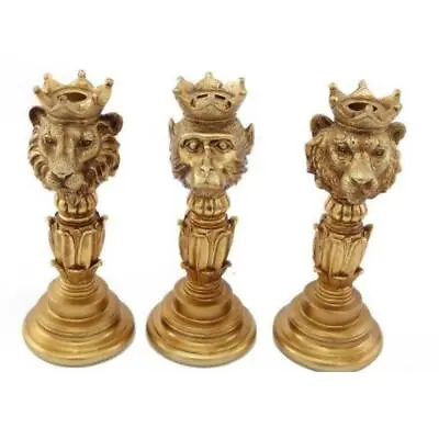 Sil Interiors Gold Crowned Safari Animal Candle Stick Holder Assorted Design • £16.99