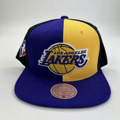 Los Angeles Lakers NBA Mitchell & Ness SnapBack Adjustable Hat Cap AOP NWT • $24.99