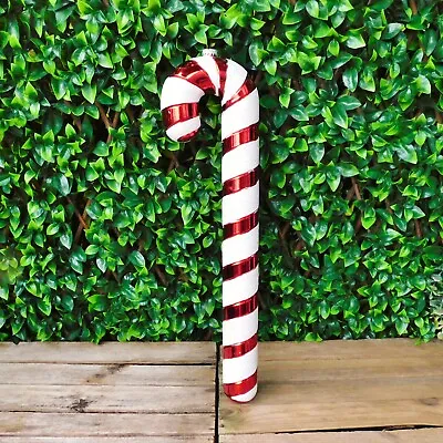 Giant Red & White Chunky Glitter Candy Cane Christmas Tree Decoration 60cm • £29.95