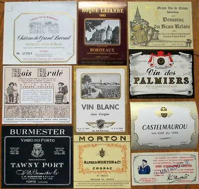 Vintage Wine Liquor Bottle Labels 50 Different 1920s To 80s Group 4 - Rum Cognac • $9.99