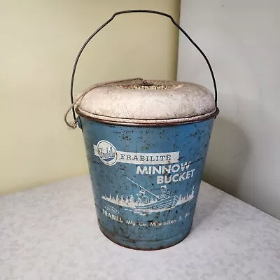 FRABILLS_1960's Fabilite Minnow Bucket Blue Made In USA Milwaukee WI F2 • $29.99