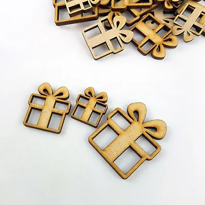 21 X MIX  Wood MDF Christmas Presents Craft Shape Decoration Tags Xmas Gifts • £3.49