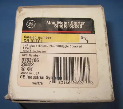 GE CR101Y1 Toggle Switch Manual Motor Starter • $12.95