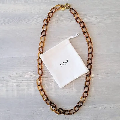 J Crew Chain Link Tortoise Necklace 30  Total Lightweight Resin Spring Ring VGUC • $22.95